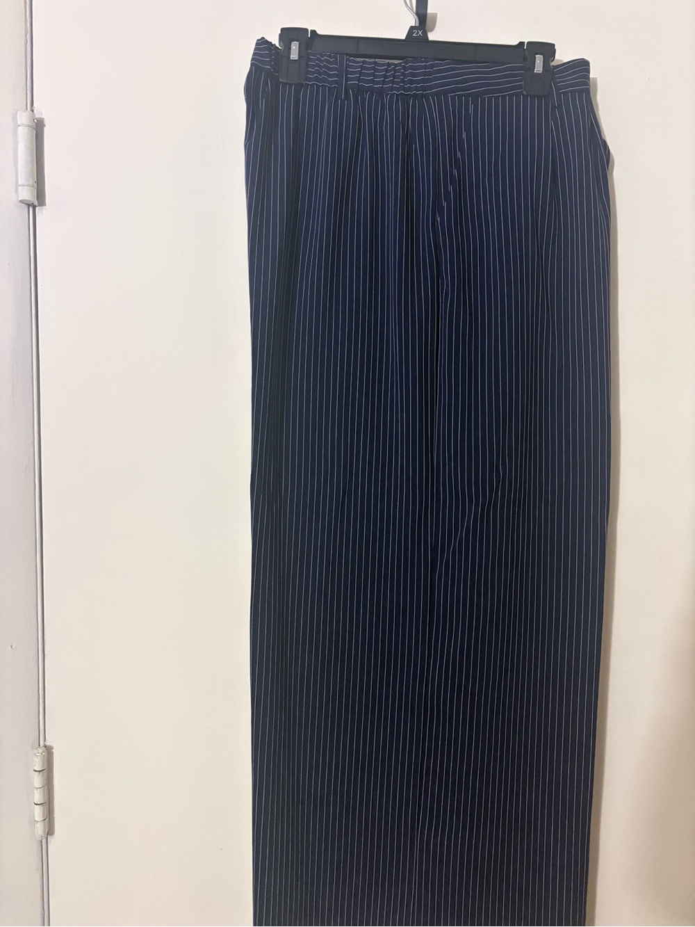 SHEIN Navy Blue Pinstripe Wide Leg Pants